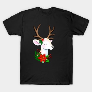 Elegant Christmas Reindeer Illustration T-Shirt